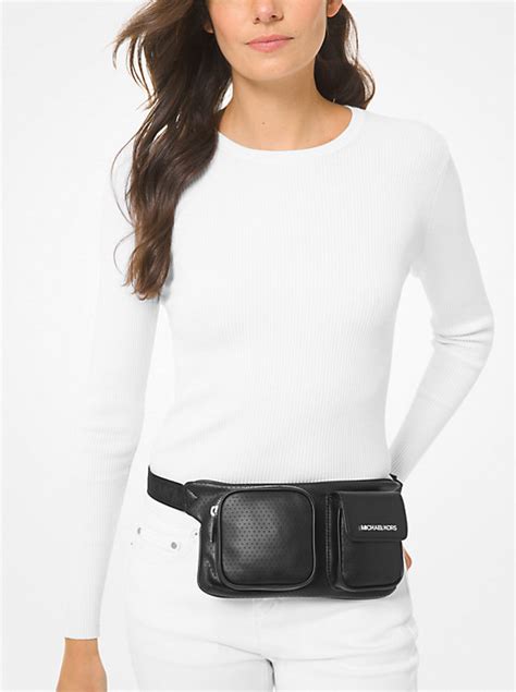 michael kors hanover medium perforated belt bag|Michael Kors Hanover Medium Perforated Belt Bag .